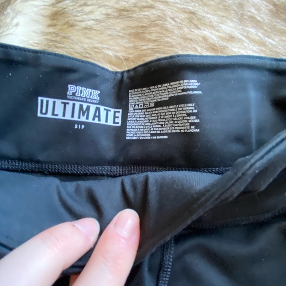 Pink Sheer Cutout Shiny Leggings - Picture 3 of 5